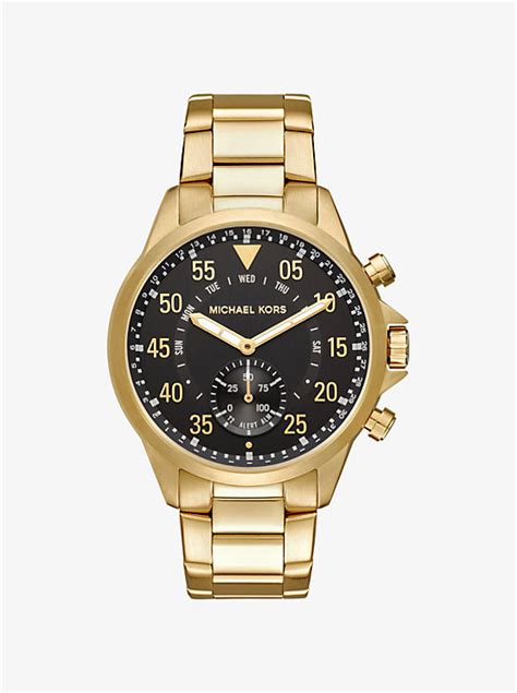 michael kors access reid gold tone hybrid smartwatch|Michael Kors Access Men's Reid Gold.